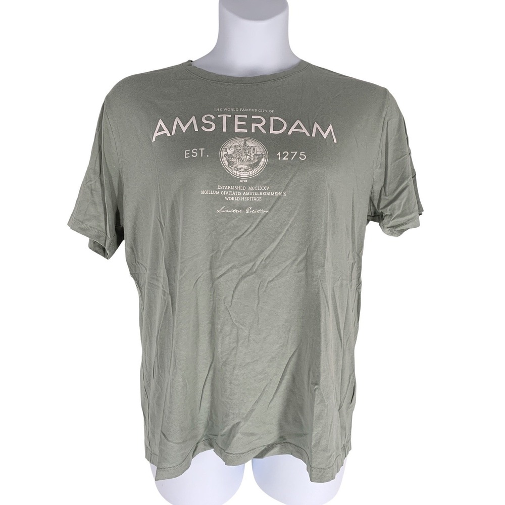 Fox Originals XL Green Amsterdam Graphic T Shirt Short Sleeve